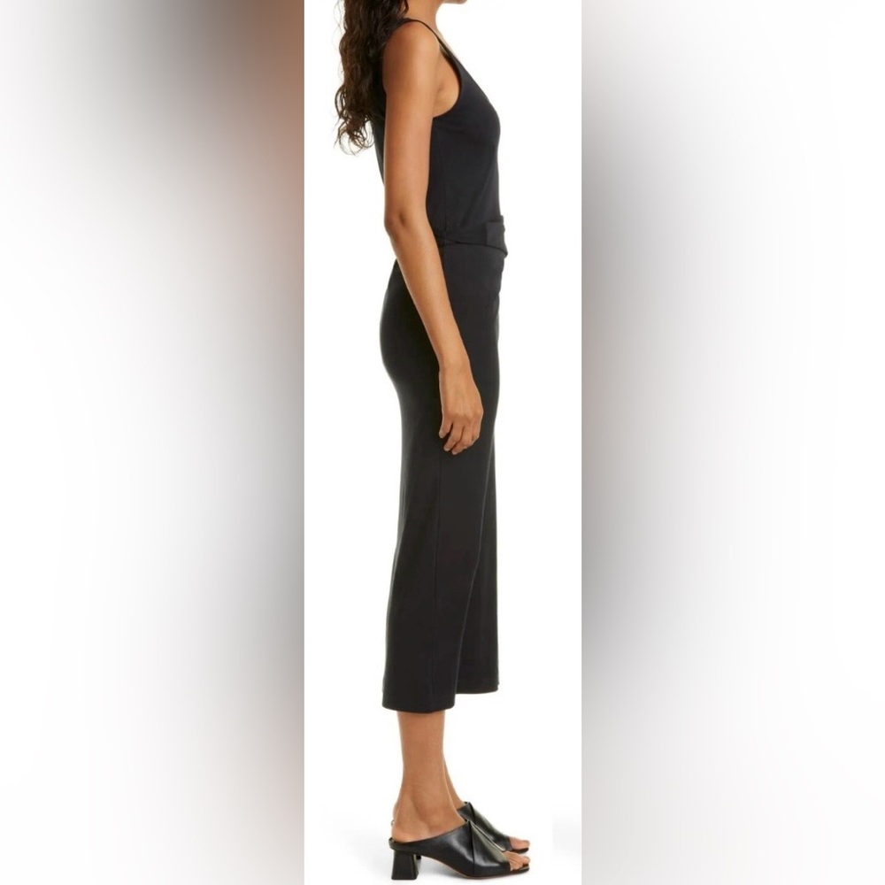 Vince. Sleeveless Wrap Black Midi Dress. ZB5 - Picture 7 of 9